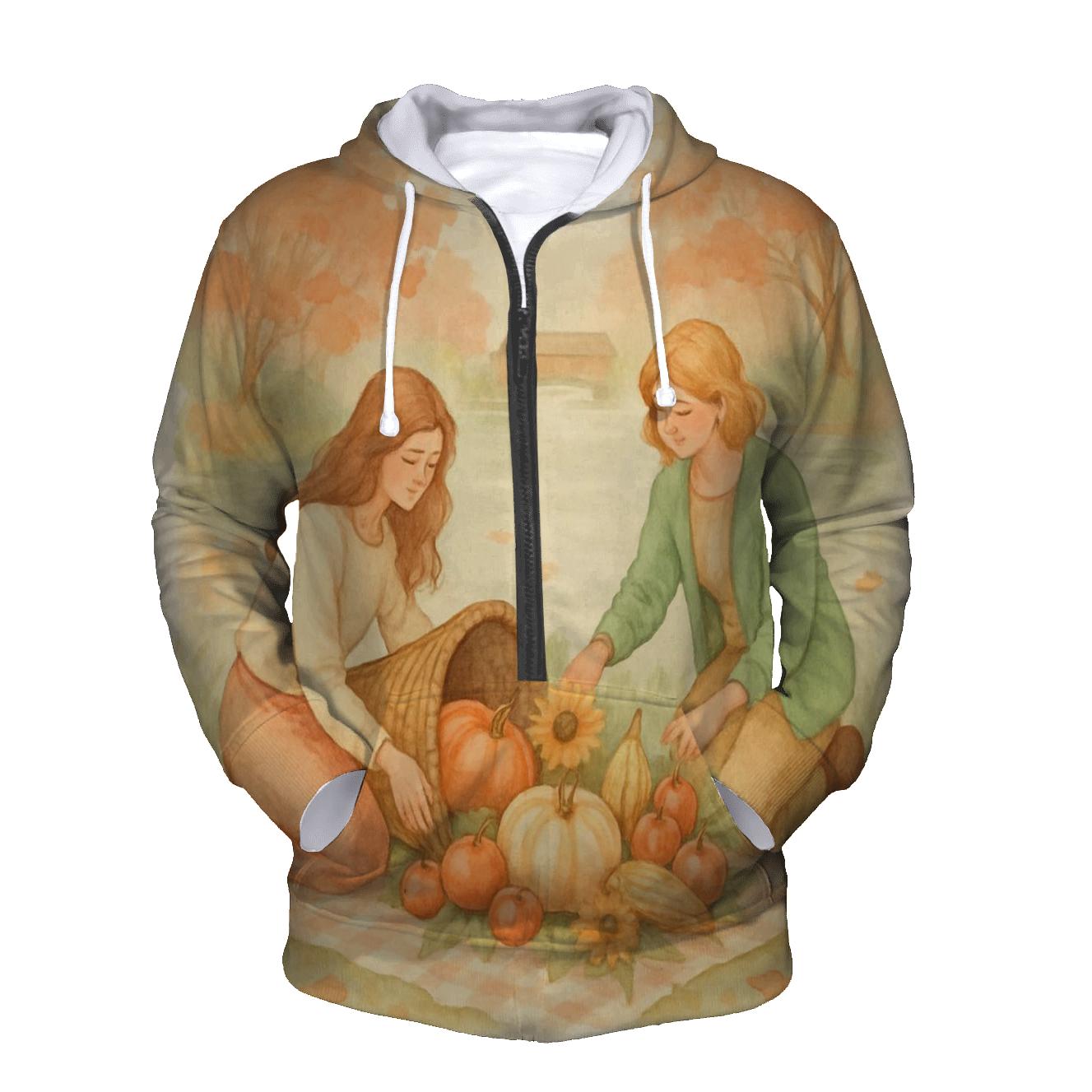 Cornucopia Riverbank Picnic Blessing zip-up hoodies