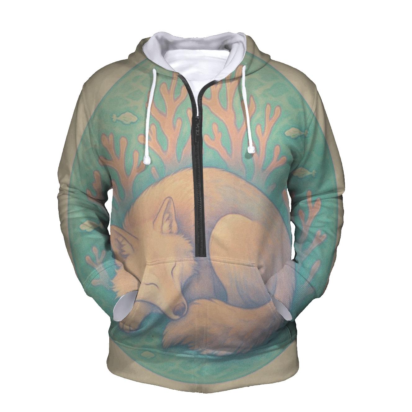 Coral Tide Wolf Dream premium hoodies