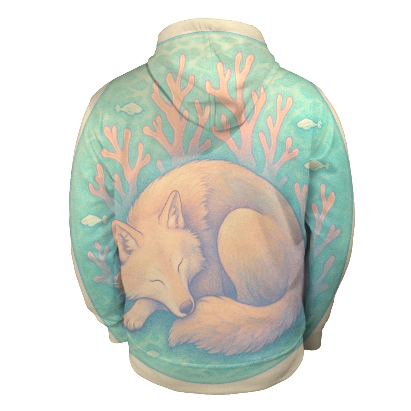 Coral Tide Wolf Dream premium hoodies