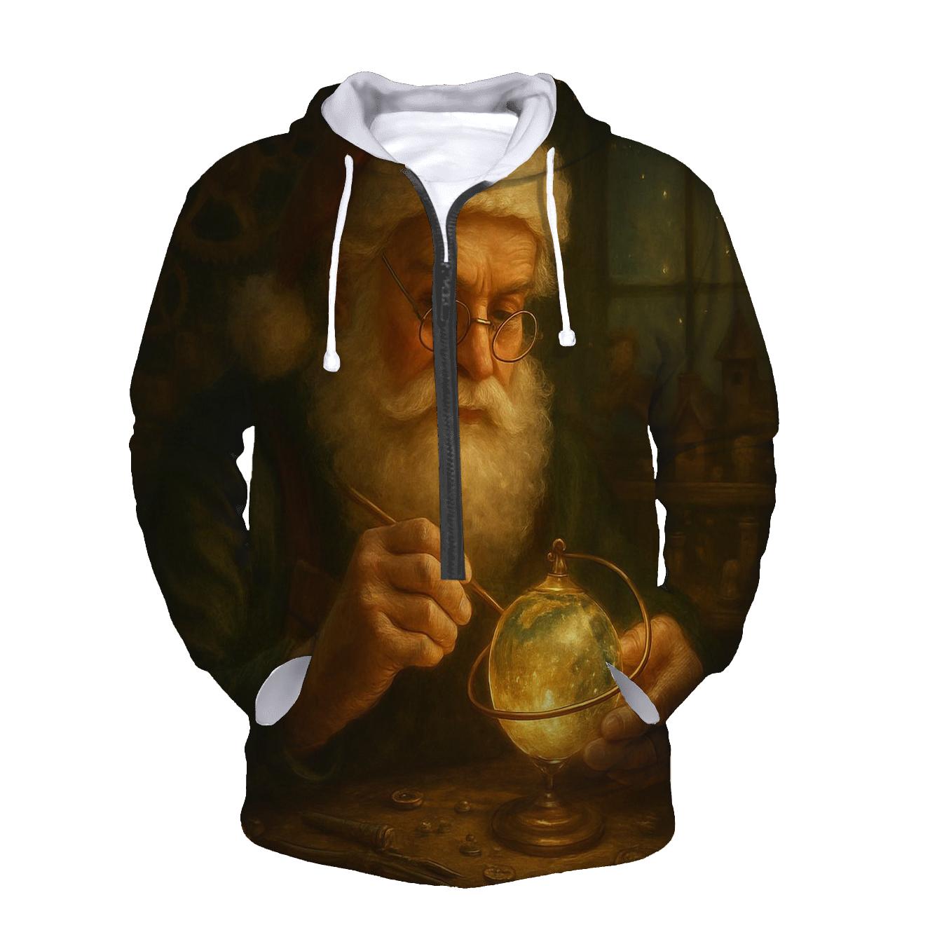 Starlit Workshop Clockmaker Santa embroidered hoodies