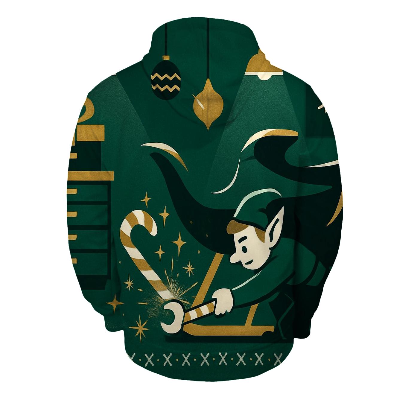 Elf Sleigh Tune Up Garage hoodie designs
