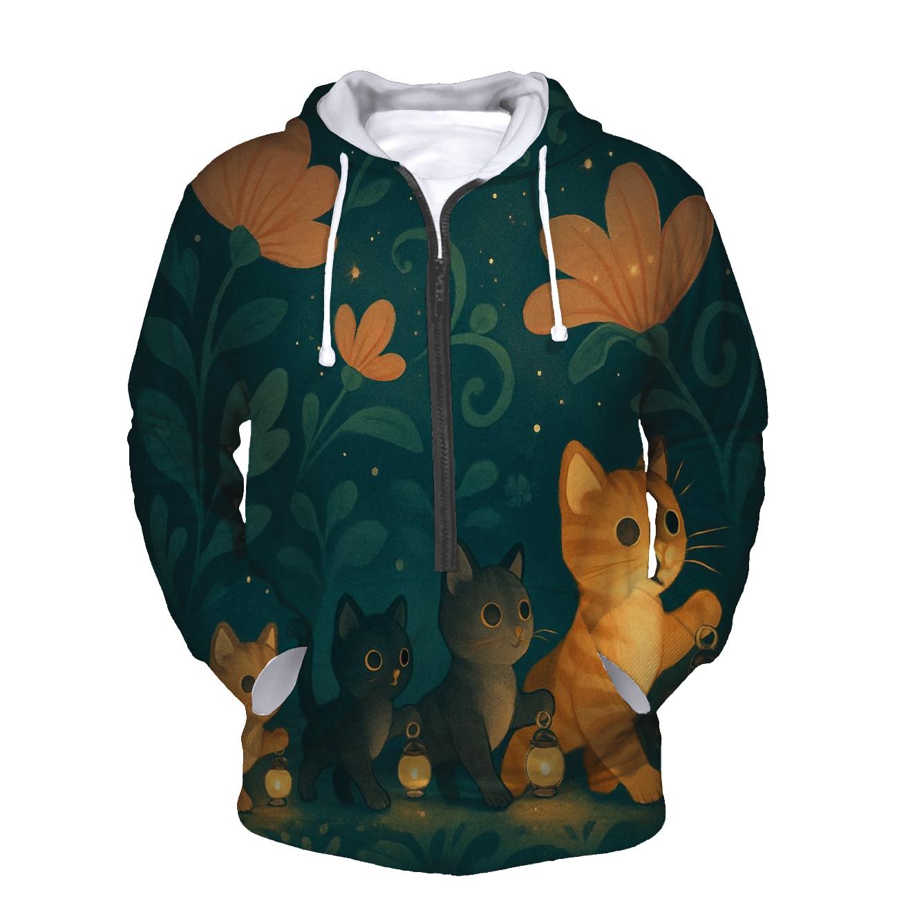 Lantern Garden Cat Parade premium hoodies
