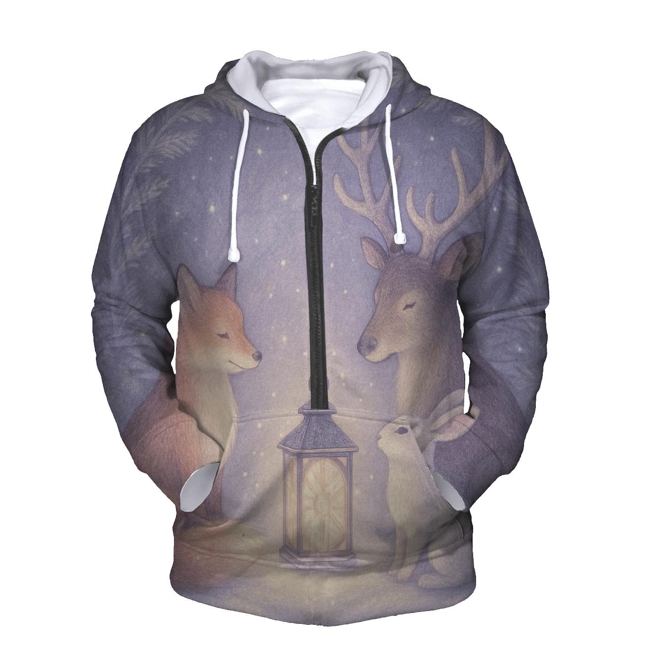 North Pole Wildlife Carol Circle hoodie styles