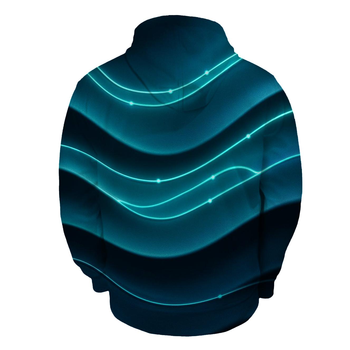 Teal Velvet Wave Circuit premium hoodies