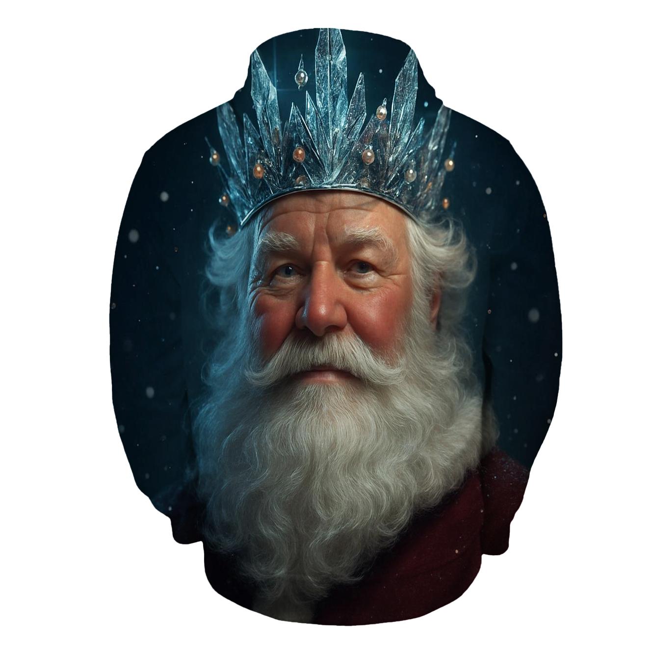 3D Hyper Real Santa Frost Crown graphic hoodies
