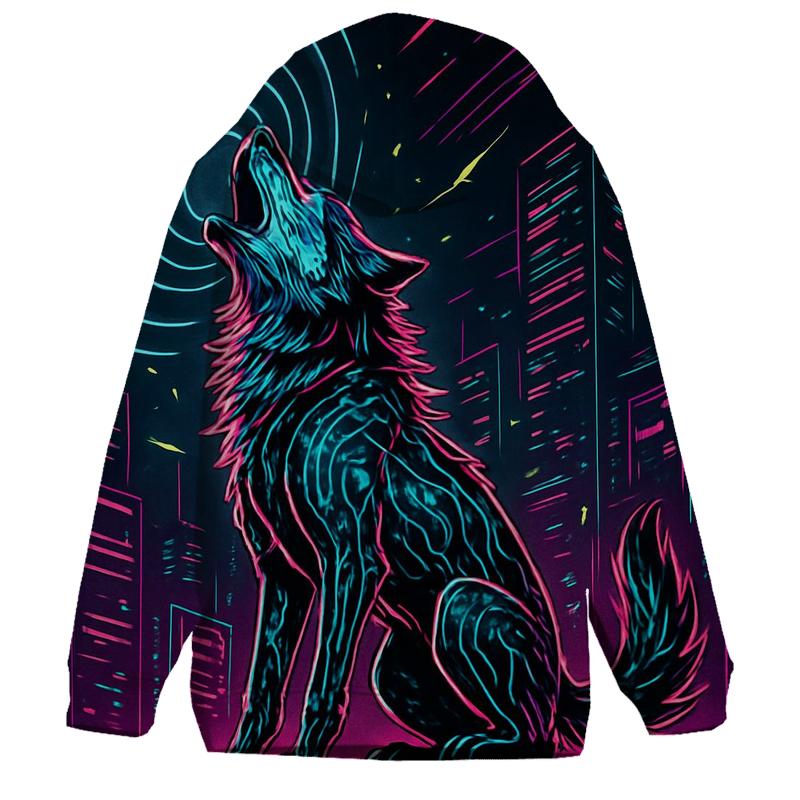 Neon Circuit Howl Alpha hoodie designs