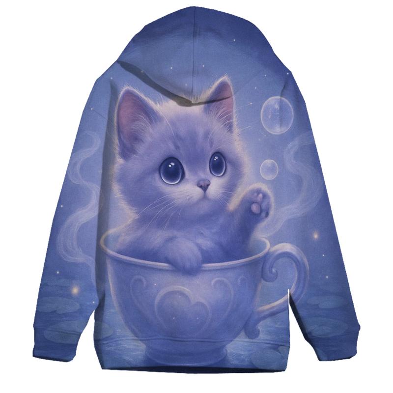 Moonlit Teacup Kitten Drift hoodie designs