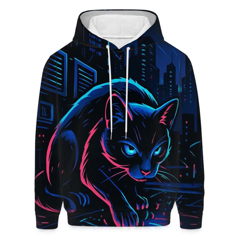 Neon Alley Circuit Cat hoodie trends