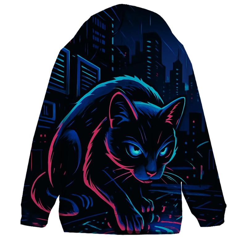 Neon Alley Circuit Cat hoodie trends