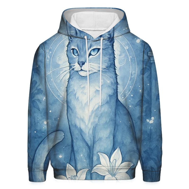 Moonlit Garden Guardian Cat hoodie designs