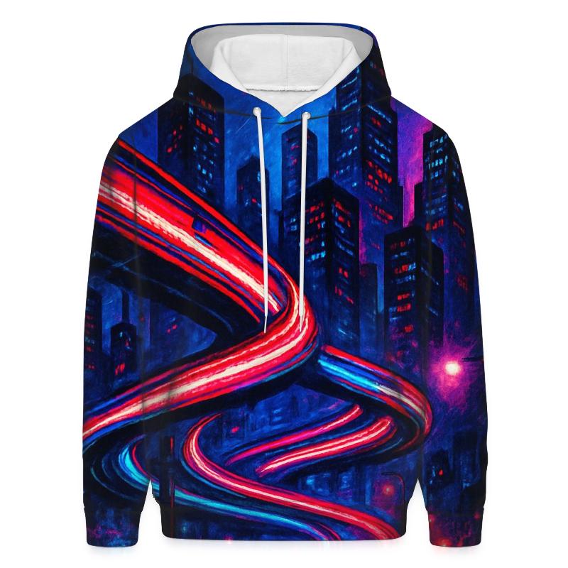 Neon Skyline Stripes custom hoodies