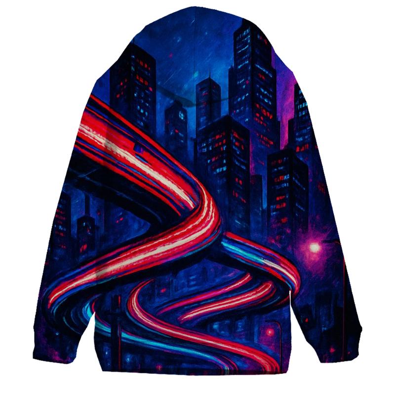 Neon Skyline Stripes custom hoodies