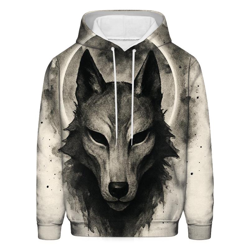 Eclipse Ink Wolf Mask embroidered hoodies