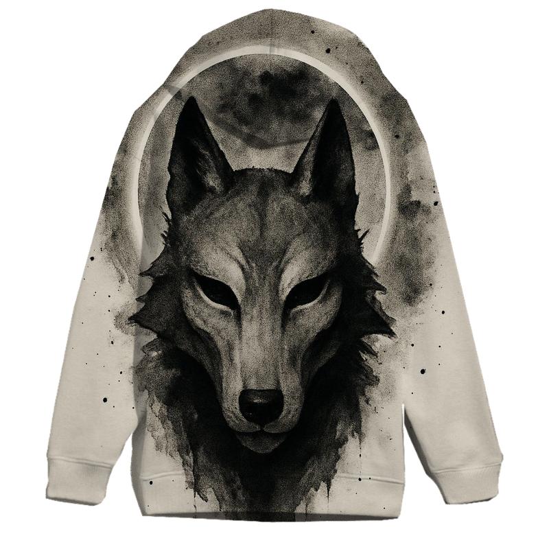 Eclipse Ink Wolf Mask embroidered hoodies