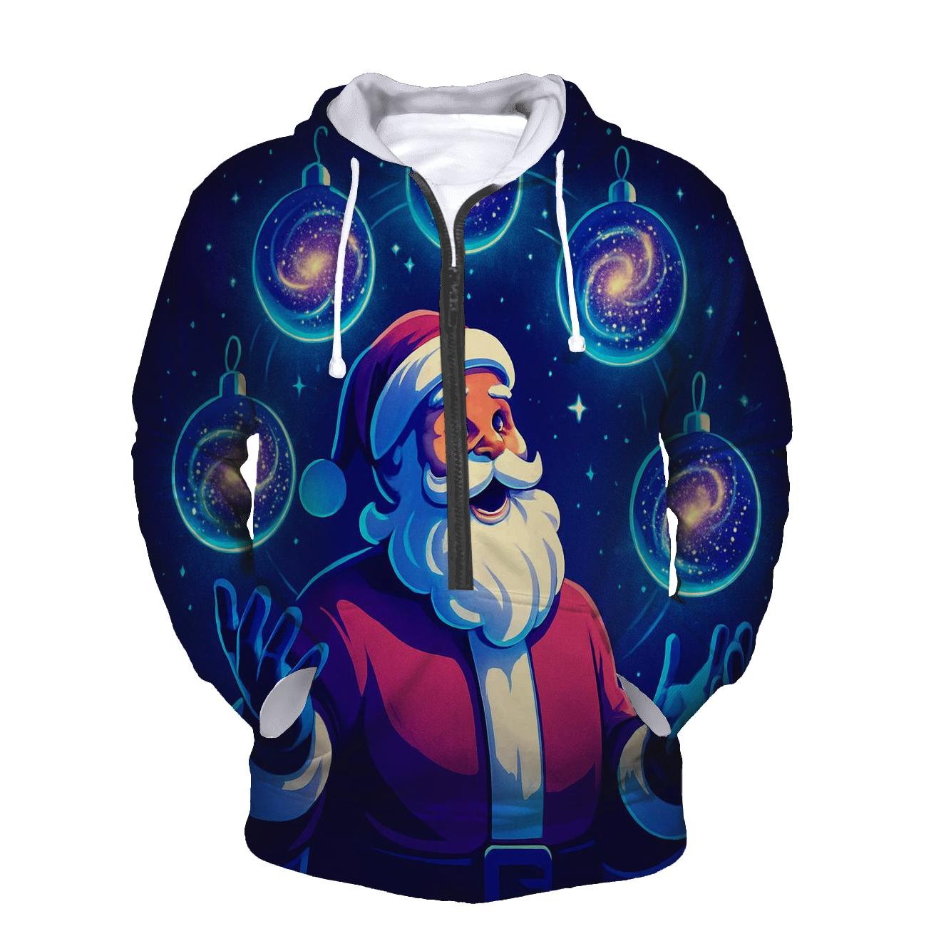 Galactic Ornament Juggler Santa hoodie designs