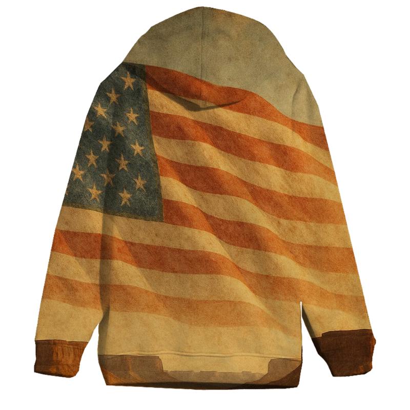 Vintage Frontier Flag Horizon zip-up hoodies