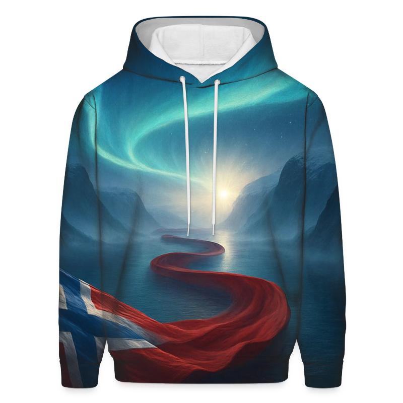 Norway Fjord Ribbon Aurora designer hoodies