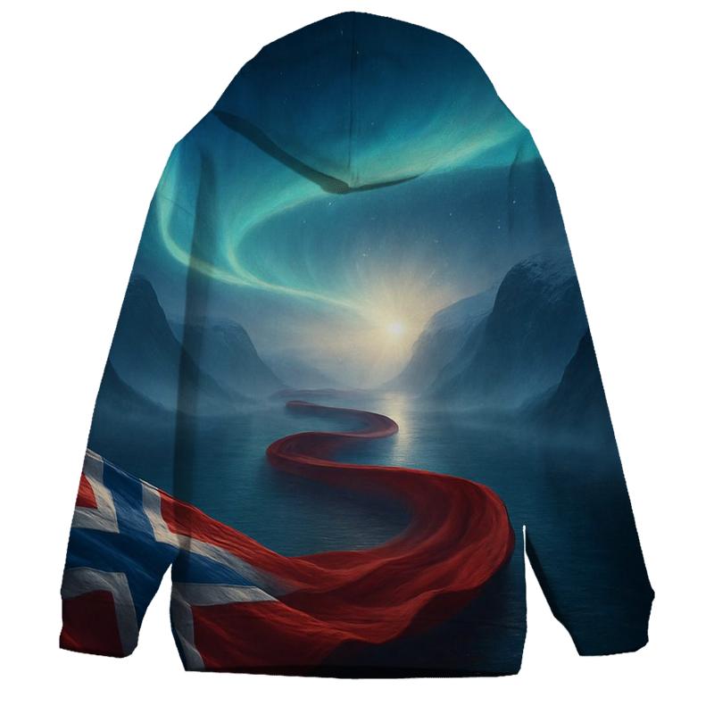 Norway Fjord Ribbon Aurora designer hoodies