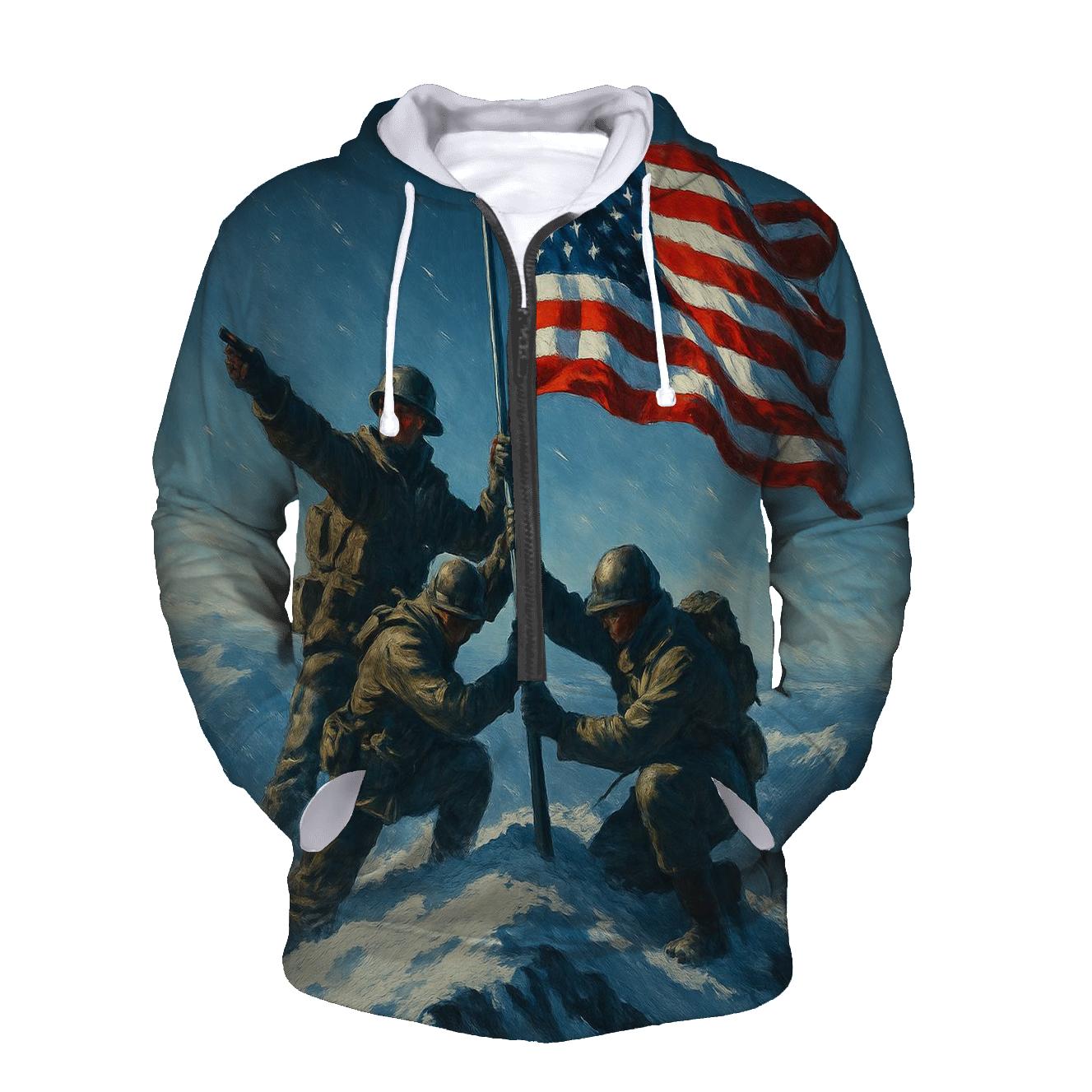 Mountain Summit Pledge With Ice Blue Shadows custom hoodies