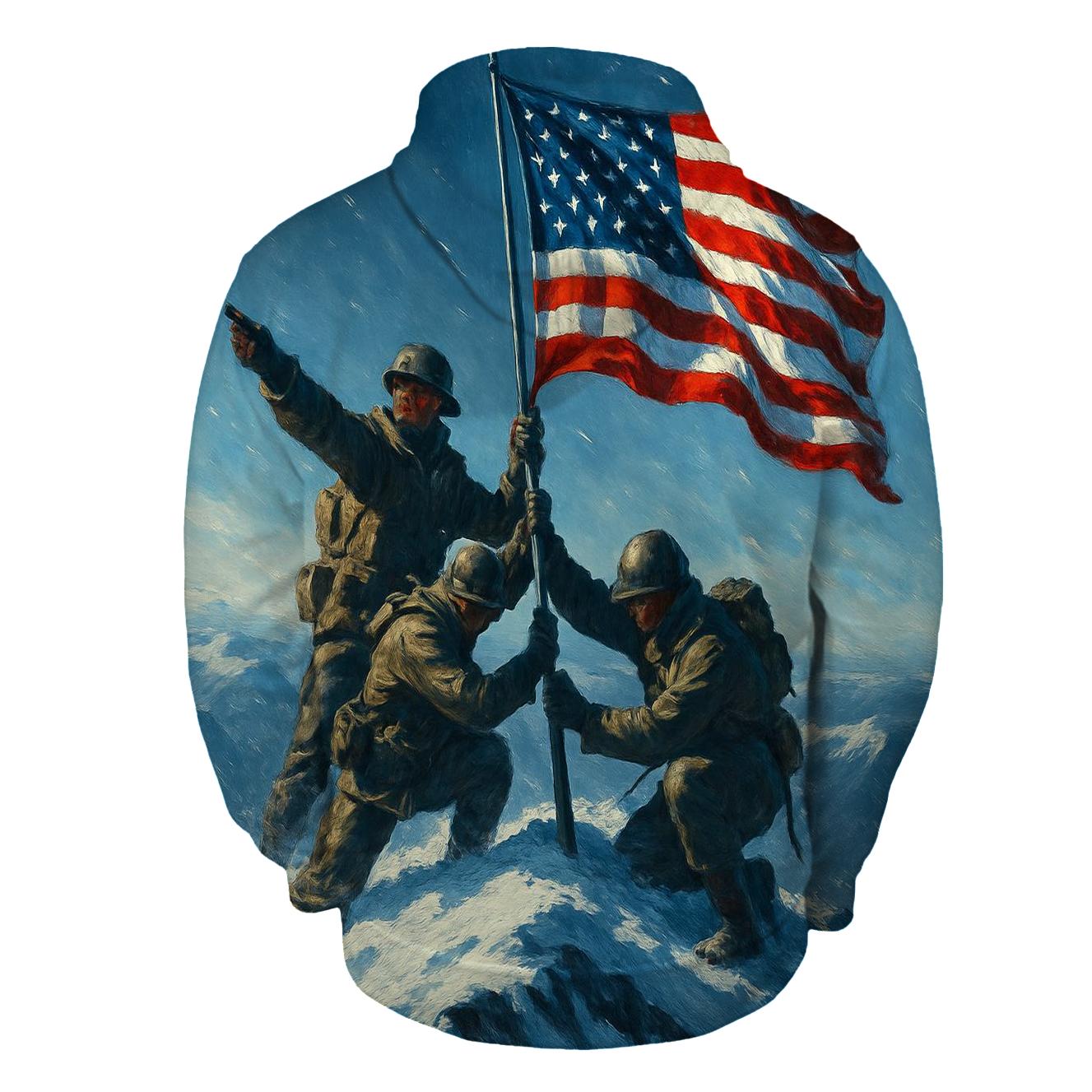 Mountain Summit Pledge With Ice Blue Shadows custom hoodies