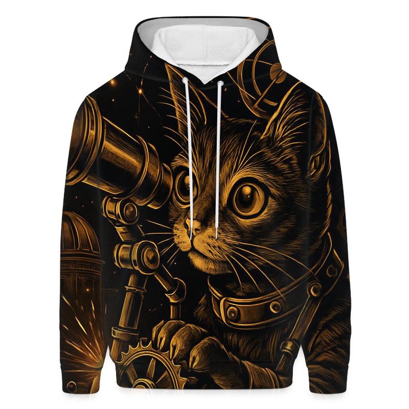 Clockwork Observatory Cat designer hoodies
