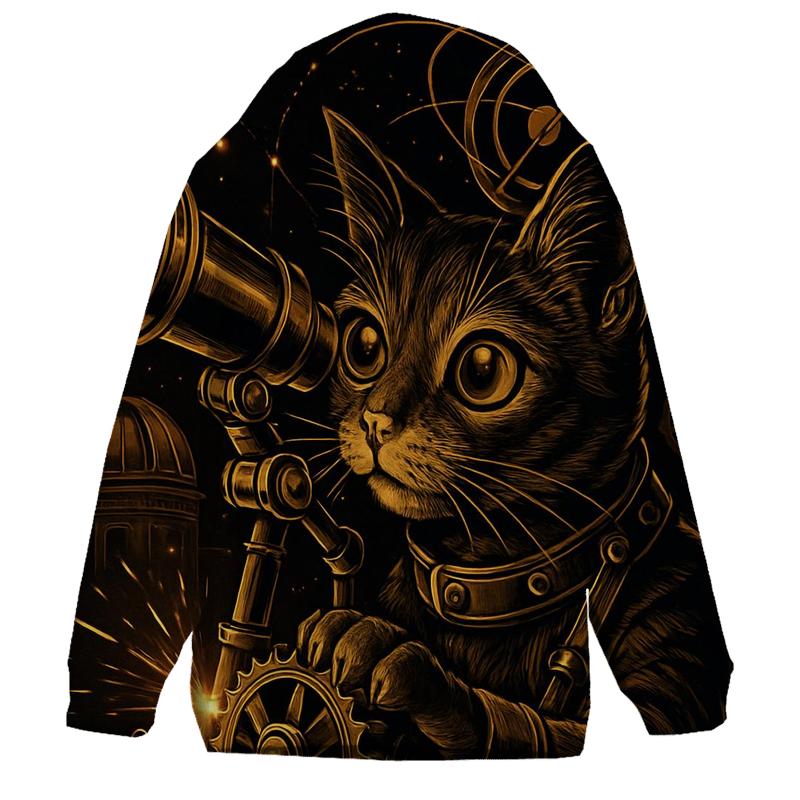 Clockwork Observatory Cat designer hoodies