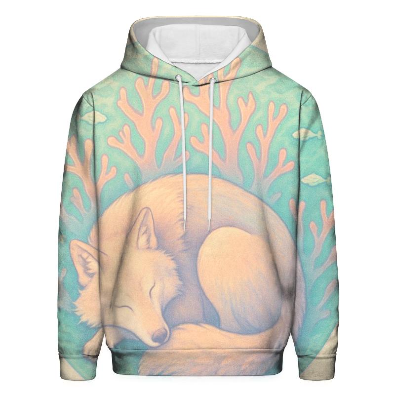 Coral Tide Wolf Dream premium hoodies