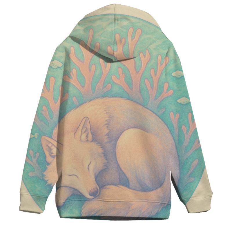 Coral Tide Wolf Dream premium hoodies