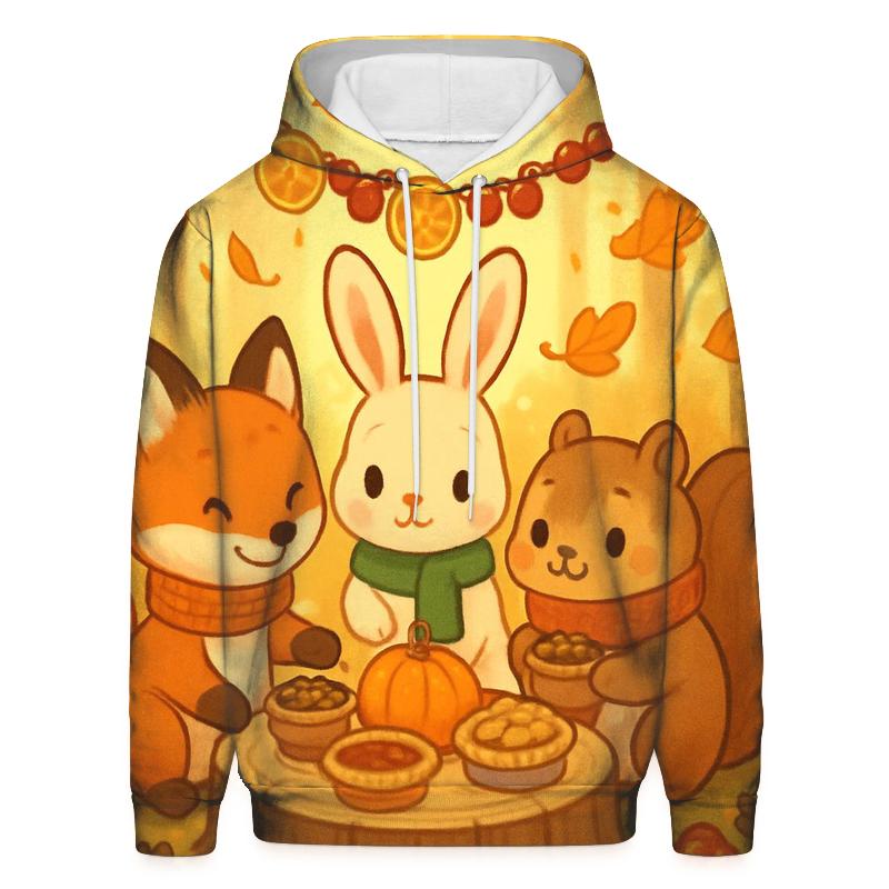 Woodland Animals Harvest Banquet heavyweight hoodies