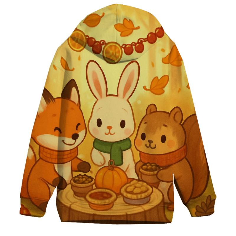 Woodland Animals Harvest Banquet heavyweight hoodies