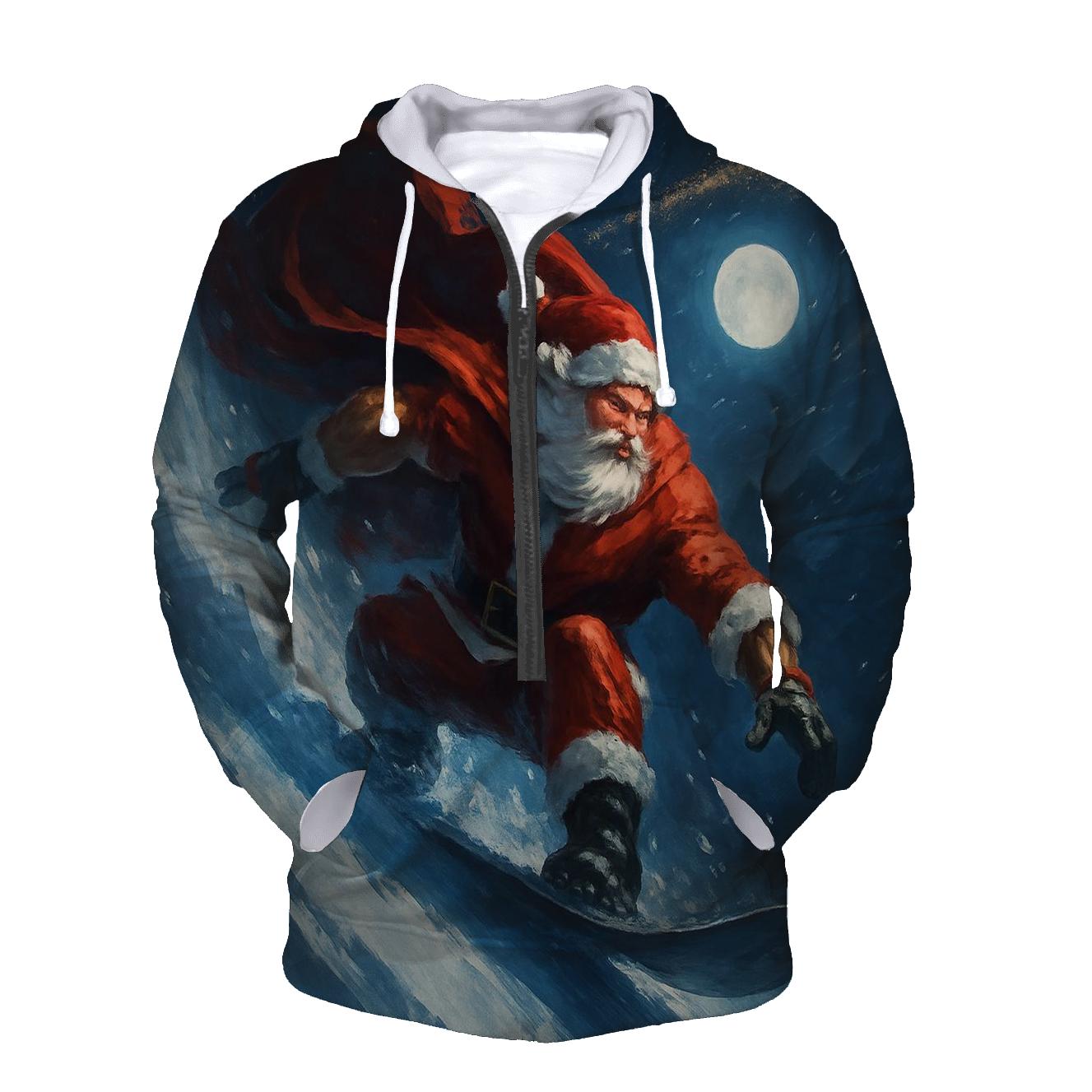 Santa Snowboard Comet Trail premium hoodies