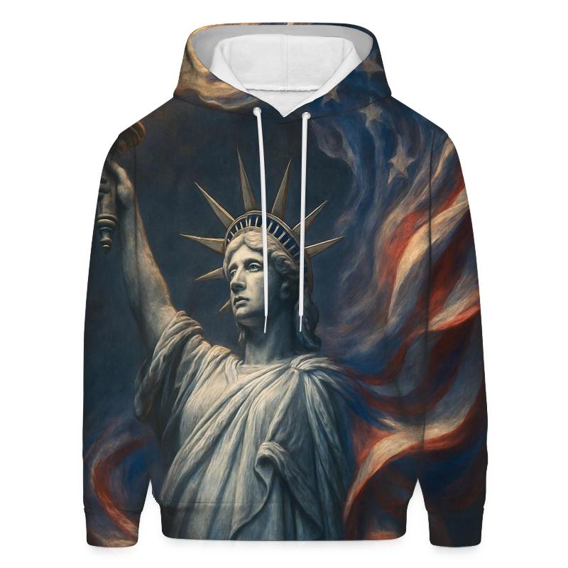 Marble Liberty Torchwave embroidered hoodies
