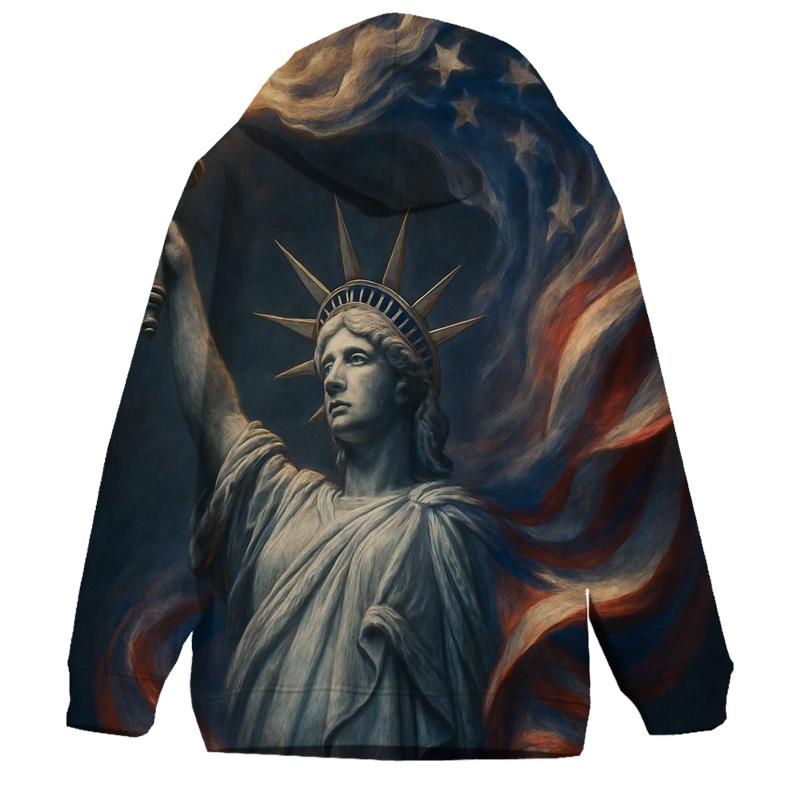 Marble Liberty Torchwave embroidered hoodies