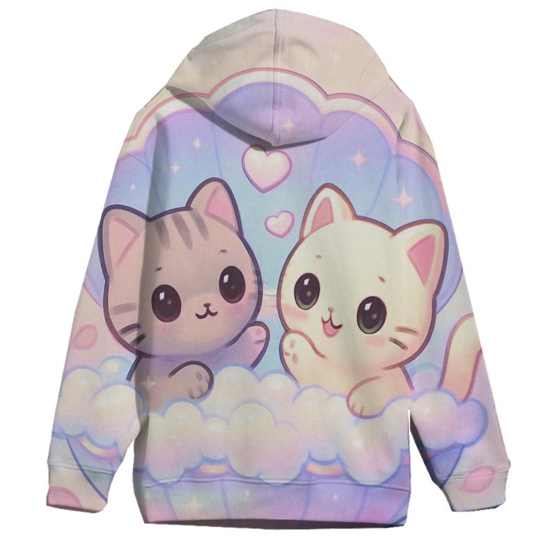 Rainbow Bubble Bath Cats hoodie designs