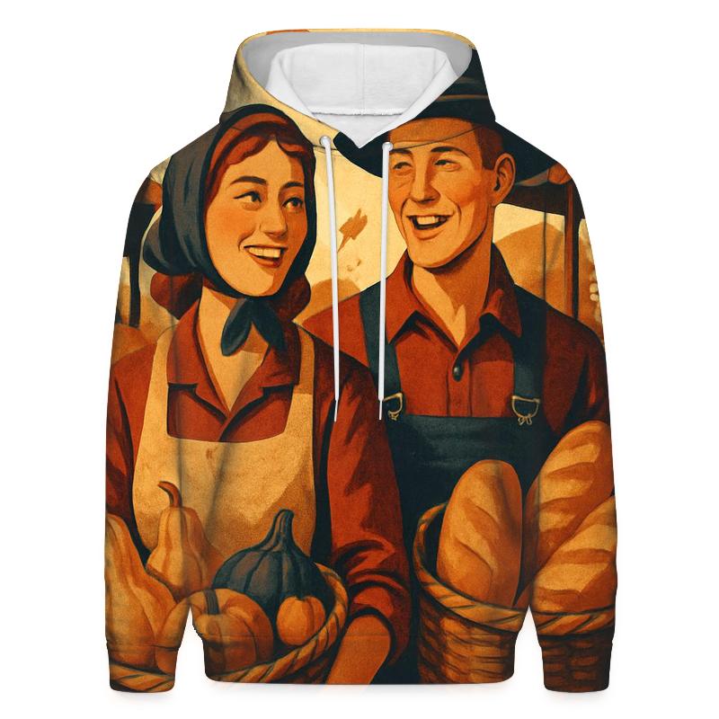 Autumn Market Basket Of Plenty embroidered hoodies