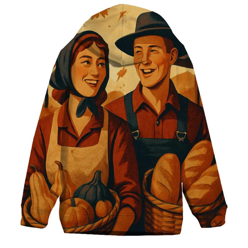 Autumn Market Basket Of Plenty embroidered hoodies