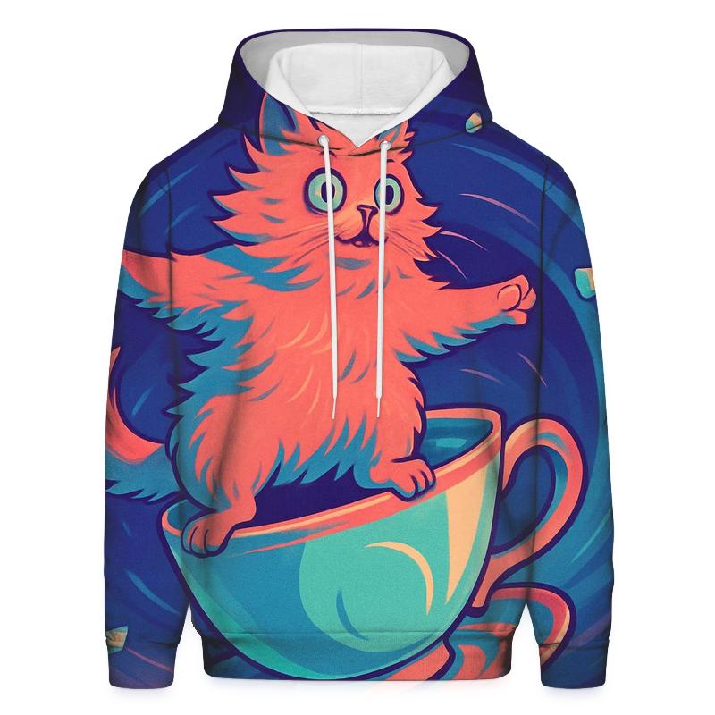 Surreal Teacup Carousel Cat hoodie styles