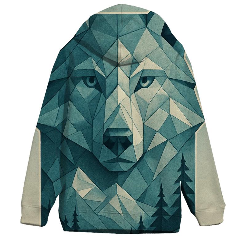 Mountain Monolith Wolf Totem graphic hoodies