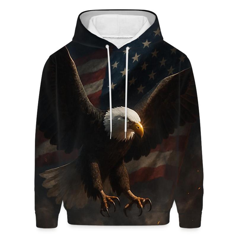 Eagle Over The Smoke Wreathed Banner embroidered hoodies