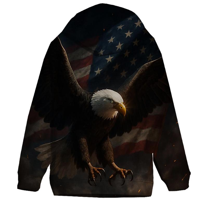 Eagle Over The Smoke Wreathed Banner embroidered hoodies