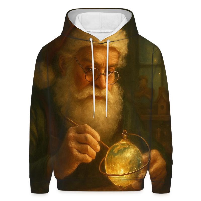 Starlit Workshop Clockmaker Santa designer hoodies