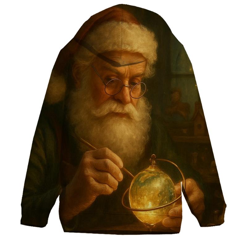 Starlit Workshop Clockmaker Santa designer hoodies