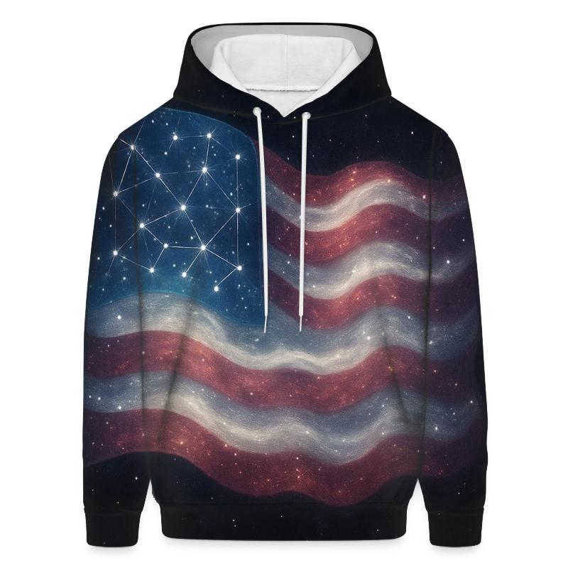 Starlit Flag Constellation Weave printed hoodies