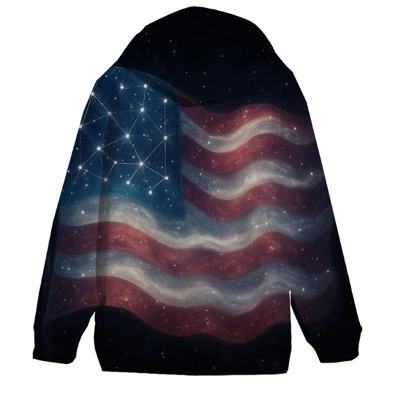 Starlit Flag Constellation Weave printed hoodies
