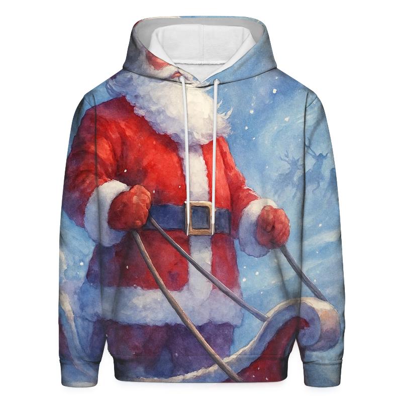 Watercolor Blizzard Sleigh Guardian embroidered hoodies
