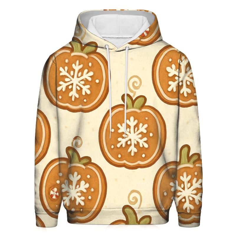 Gingerbread Pumpkin Village Scatter On Cream Background lightweight hoodies