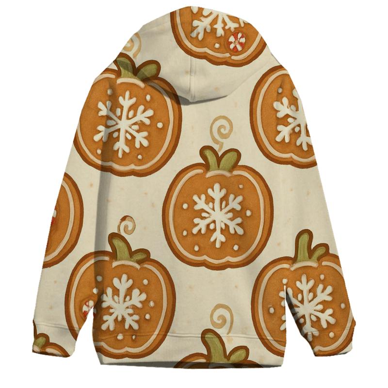 Gingerbread Pumpkin Village Scatter On Cream Background lightweight hoodies