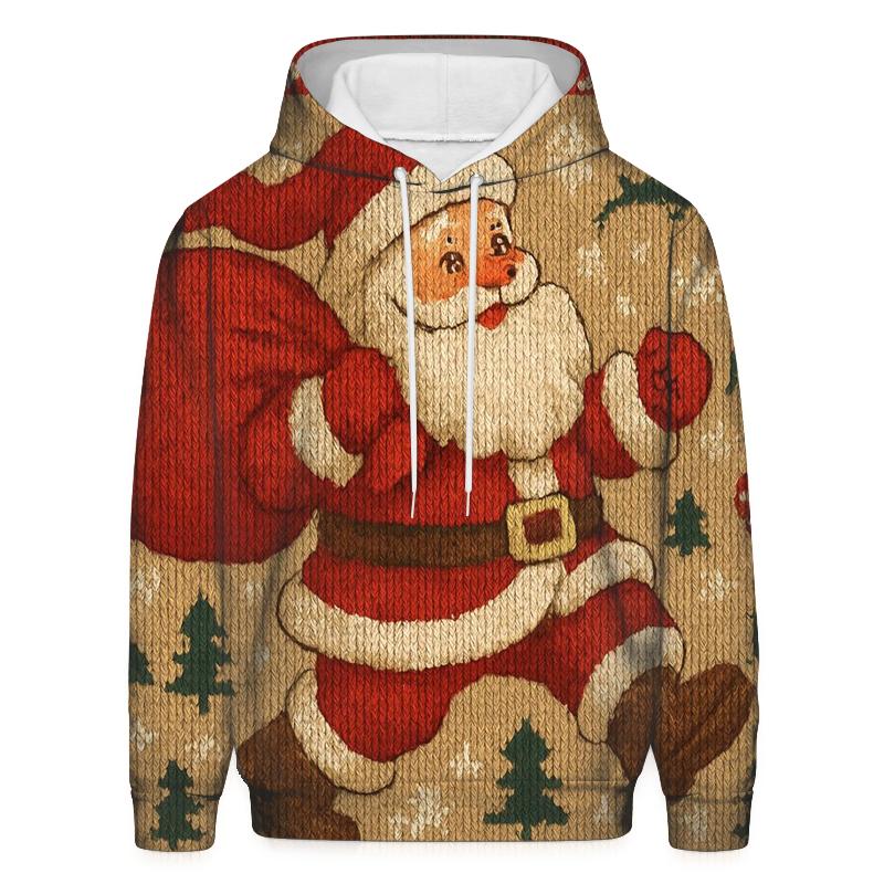 Knitted Pattern North Pole Parade Santa designer hoodies