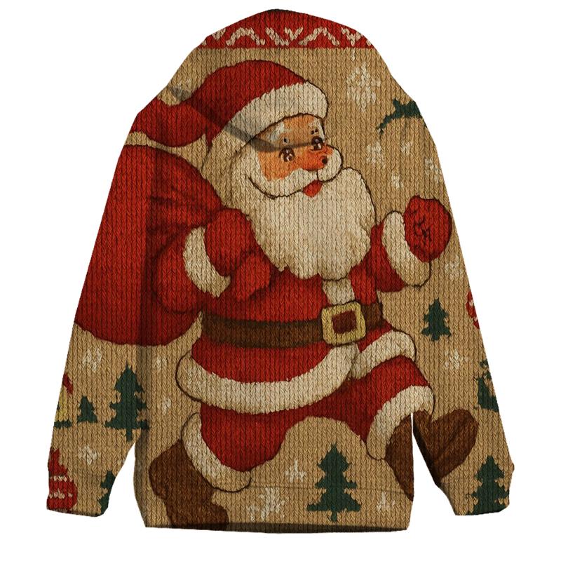 Knitted Pattern North Pole Parade Santa designer hoodies
