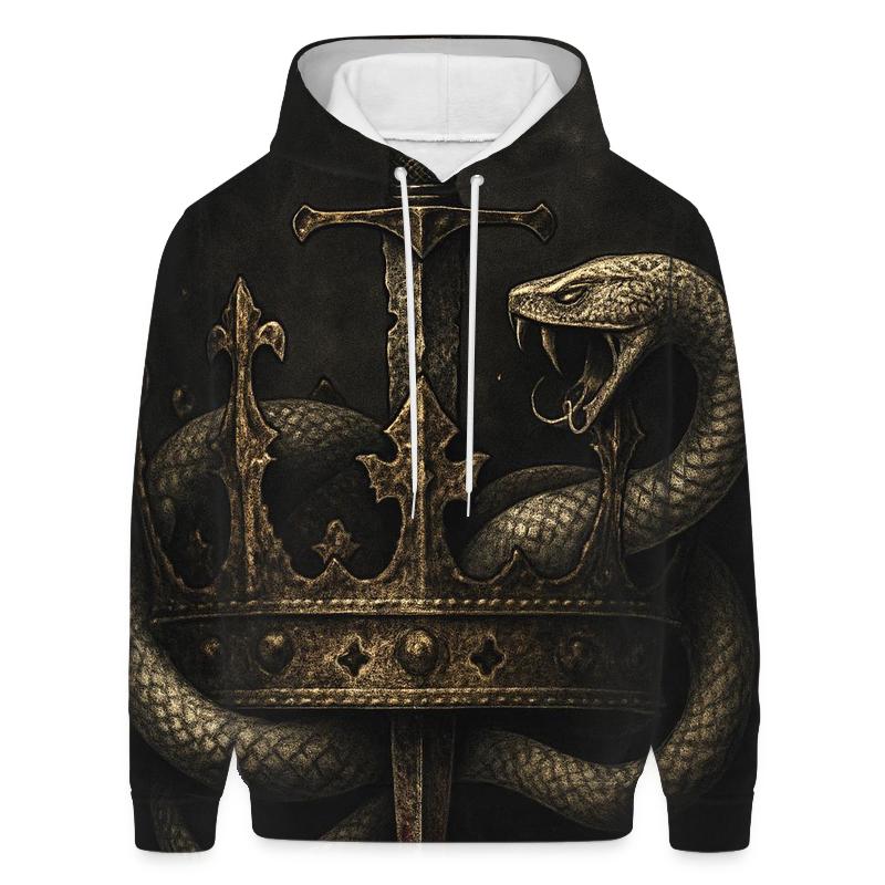 Crown Of Decay And Serpent Steel graphic hoodies